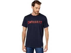 (取寄) カーハート メンズ フォース リラックスド-フィット フィット ミッドウエイト ショート スリーブ ブロック ロゴ グラフィック T-シャツ Carhartt men Carhartt Force Relaxed Fit Midweight Short Sleeve Block Logo Graphic T-Shirt Navy