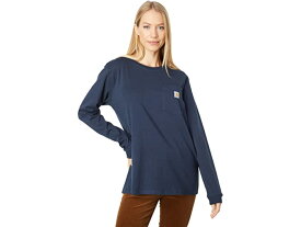 (取寄) カーハート レディース WK126 ワークウェア ポケット ロング スリーブ T-シャツ Carhartt women WK126 Workwear Pocket Long Sleeve T-Shirt Navy