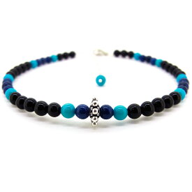 Silver925 ターコイズ ラピスラズリ オニキス デザイン アンクレット ブレスレット シルバー 天然石 パワーストーン メンズ レディース 誕生日 プレゼント ギフト