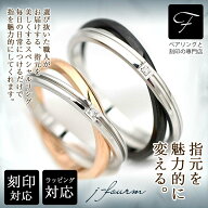 ペアリング ステンレス 送料無料 金属アレルギーに優しい キュービックジルコニア 2連 ピンクゴールド ブ…