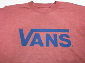 VANS バンズ CLASSIC LOGO クラシックロゴ Tシャツ ヘザーレッドxネイビー