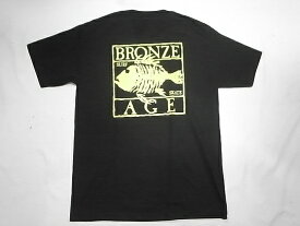 BRONZE AGE ブロンズエイジ ネオンカラーシリーズ スクエア フィッシュ Tシャツ 黒xイエロー