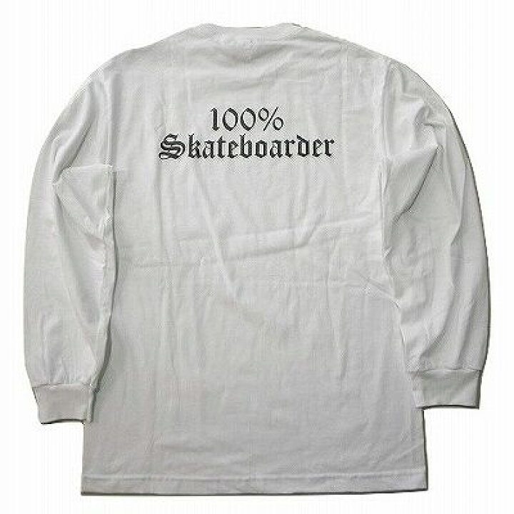 楽天市場】100％SKATEBOARDER LOGO ロゴ ロングスリーブ ロンT 白 