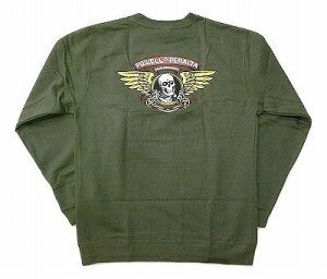 POWELL PERALTA �p�E�G�� WINGED RIPPER CREW SWEAT �E�C���O���b�p�[ �N���[�l�b�N �X�E�F�b�g �g���[�i�[ ARMY �A�[�~�[�O���[��