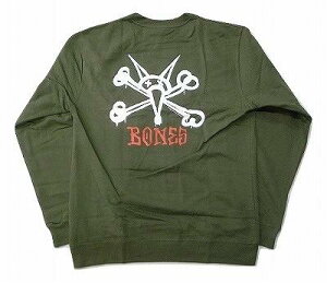 POWELL PERALTA �p�E�G�� RAT BONES CREW SWEAT ���b�g�{�[�� �N���[�l�b�N �X�E�F�b�g �g���[�i�[ ARMY �A�[�~�[�O���[��