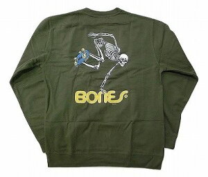 POWELL PERALTA �p�E�G�� SKATE SKELTON CREW SWEAT �X�P�[�g�X�P���g�� �N���[�l�b�N �X�E�F�b�g �g���[�i�[ ARMY �A�[�~�[�O���[��