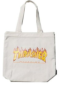 THRASHER スラッシャー THC800 コットンキャンバス FLAME MAG フレイムロゴ トートバッグ オフホワイト 生成り アイボリー