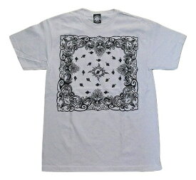 BRONZE AGE ブロンズエイジ FRONT BANDANA フロント バンダナ ペイズリー Tシャツ 白x黒