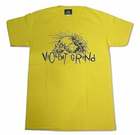 VIOLENT GRIND バイオレントグラインド 定番 グラインドパス フロントプリント Tシャツ 黄 イエロー