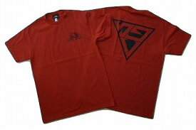 VIOLENT GRIND バイオレントグラインド ＃2 小ロゴ バックトライアングルロゴ Tシャツ 赤x黒 レッド