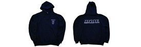 ZEPHYR ゼファー ＃2 フロントレフトチェスト月光 ＆バックTEAM COMPETITIONロゴ プルオーバー フードスウェット パーカー NAVY 紺x白 ネイビー 左胸月