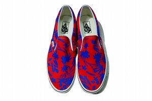 VANS �o���Y ARCHIVE MULTI CLASSIC SLIP-ON �{�^�j�J�� ���[�t �X���b�|�� RED/BLUE ���b�h/�u���[
