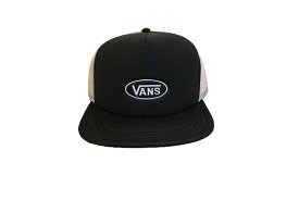 VANS バンズ OVAL CLASSIC LOGO MESH CAP　オーバルクラシックロゴ 刺繍 メッシュ キャップ BLACK/WHITE 黒x白メッシュx白ロゴ刺繍 ブラック