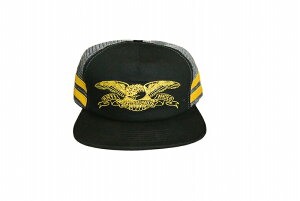 ANTIHERO �A���^�C�q�[���[ BASIC EAGLE SNAPBACK MESH CAP ���b�V���L���b�v BLACK/CHARCOAL/YELLOW �u���b�N/�`���R�[��/�C�G���[