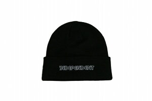 INDEPENDENT �C���f�B�y���f���g BAR LOGO GROUND WORK BEANIE �O���E���h���[�N �j�b�g �r�[�j�[ BLACK �� �u���b�N