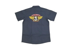POWELL PERALTA �p�E�G�� WINGED RIPPER WORK SHIRT �E�C���O���b�p�[ ���[�N�V���c NAVY �� �l�C�r�[