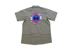 POWELL PERALTA �p�E�G�� P.P CROWN WORK SHIRT �N���E�� ���[�N�V���c�@KHAKI �J�[�L �x�[�W��