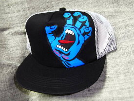 SANTACRUZ サンタクルーズ スクリーミングハンド メッシュキャップ CAP 黒x白