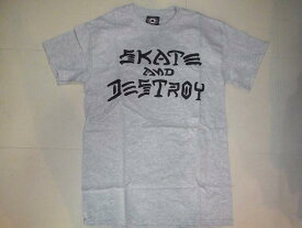 THRASHERスラッシャー　SKATE&DESTROY スケート＆デストロイLOGO　灰x黒