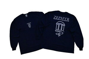 ZEPHYR LOGO ICON �[�t�@�[ �����@ZPLS��2GNV �o�b�N���t�����g���S�A�C�R�� LONG SLEEVE �����O�X���[�u ����T NAVY ��x���@�l�C�r�[