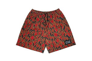 LIFE�fS A BEACH ���C�t�Y�A�r�[�` FIRE FLAME SHORTS �t�@�C�A �t���[�� ���� �V���[�c �C�[�W�[ �n�[�t�p���c BLACK/RED �u���b�N/���b�h ��x��