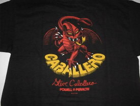 POWELL パウエルペラルタ　CAB 2 DRAGON　CABALLERO キャバレロ レッドドラゴン　Tシャツ　黒x赤