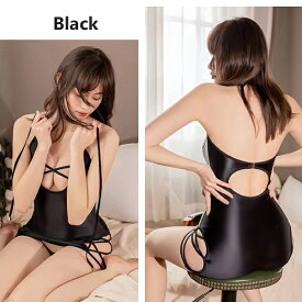 メール便 送料無料■3カラー つるつる シャイニー セクシー マイクロミニ ボディコン ホルターネック ワンピース 極薄/テディ/SBC6282【コスプレ レースクイーン SEXYランジェリー エロランジェリー エッチな下着コスチューム ベビードール アダルト 】