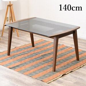 ダイニングテーブル 4人掛け 長方形 テーブル 幅140 奥行90 高70cm 材質天板 ガラス 脚 ラバーウッド 幅140cm おしゃれ モダン 単品 ガラステーブル 四角 テーブルのみ 四人用 ダイニング 食卓 食