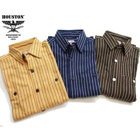 HOUSTON メンズシャツ ヒューストン ストライプシャツ　VIYELLA SHIRT 40765　トリプルステッチ　メンズ長袖シャツ