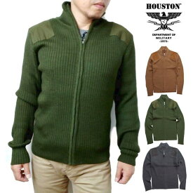 HOUSTON セーター ヒューストン G-1 COMMAND ZIP SWEATER コマンドジップセーター 長袖　2510-23 綺麗目メンズファッション　ポイントUP