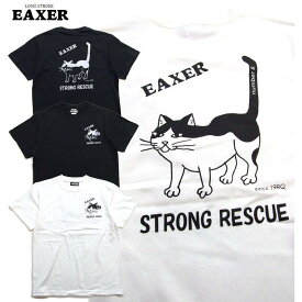 レスキューTシャツ EAXER 特別猫救助隊 半袖Tシャツ オリジナル消防団Tシャツ STRONG RESCUE rescue squad イークサ― KT-23002