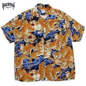 メンズ アロハシャツ HOUSTON 41022 百虎 半袖アロハシャツ ヒューストン　日本製　開襟シャツ
