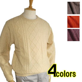 Men's クルーネック セーター カシミア入り 4色