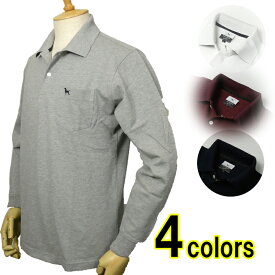 メンズ 長袖ケン・コレクションken collectionカノコポロシャツ 綿100％ 襟裏ロゴ 4色