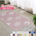 【抗菌・防ダニ】 フリーマット キッチンマット 玄関マット 洗える 40×60cm 滑り止め付 西海岸 マット カーペット オールシーズン可 ウォッシャブル マイクロファイバー 北欧 秋 冬