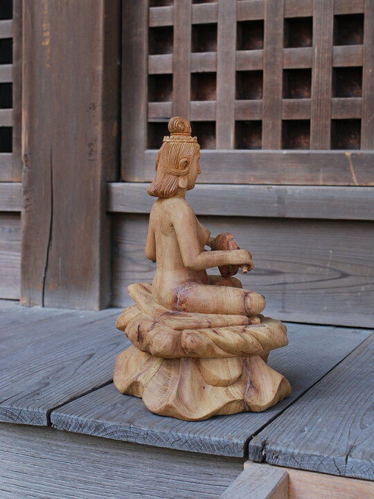 楽天市場】【受注生産】天然木 七福神の琵琶弁財天座像 女神 仏像 