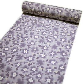 長襦袢反物【京乃一衛門謹製】洒落物（正絹：ハナミズキ柄：紫色）日本製 着物 レディース 女性 和装 和服