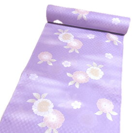 長襦袢 洗える 反物 ポリエステル （パープル系 花柄） 着物 レディース 女性 和装 和服
