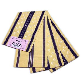 半幅帯 本場筑前博多織 特選小袋帯（イエロー系）日本製 小紋 浴衣 博多 半巾帯 四寸帯 細帯 正絹半幅 博多織 本筑帯 博多半巾帯 博多半幅帯【メール便OK】