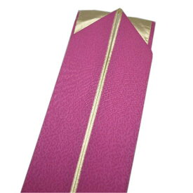 重ね衿 正絹の二重伊達衿（梅紫色＆ゴールド） 成人式 振袖 卒業式 袴 二尺袖 訪問着 謝恩会【メール便OK】