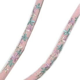 丸ぐけ 帯締め ラインストーン入り 刺繍 より房 撚り房 振袖 成人式 高級正絹帯締め 帯〆（桜色）和装小物 レディース 女性【メール便OK】