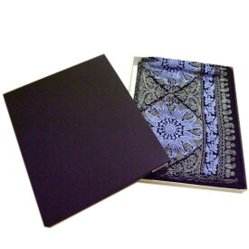 ショール 大判サイズ カシミール 刺繍ストール（黒地にブルー） 着物 和装小物 和風 和装 洋装兼用