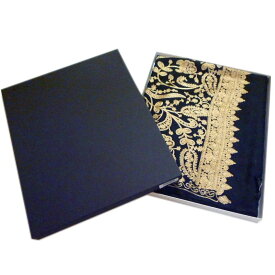 ショール 大判サイズ カシミール 刺繍ストール（黒地にベージュ） 着物 和装小物 和風 和装 洋装兼用