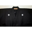 弓道・茶道に第二の男黒紋付着物・袴用単衣 楊柳・お召調のシボ出しの織 黒 Κ S〜4Lの6サイズ