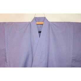 化繊平絽 男着物単衣 裄70丈147К藤紫色の無地 新品仕立て上がり（弐9731RM）