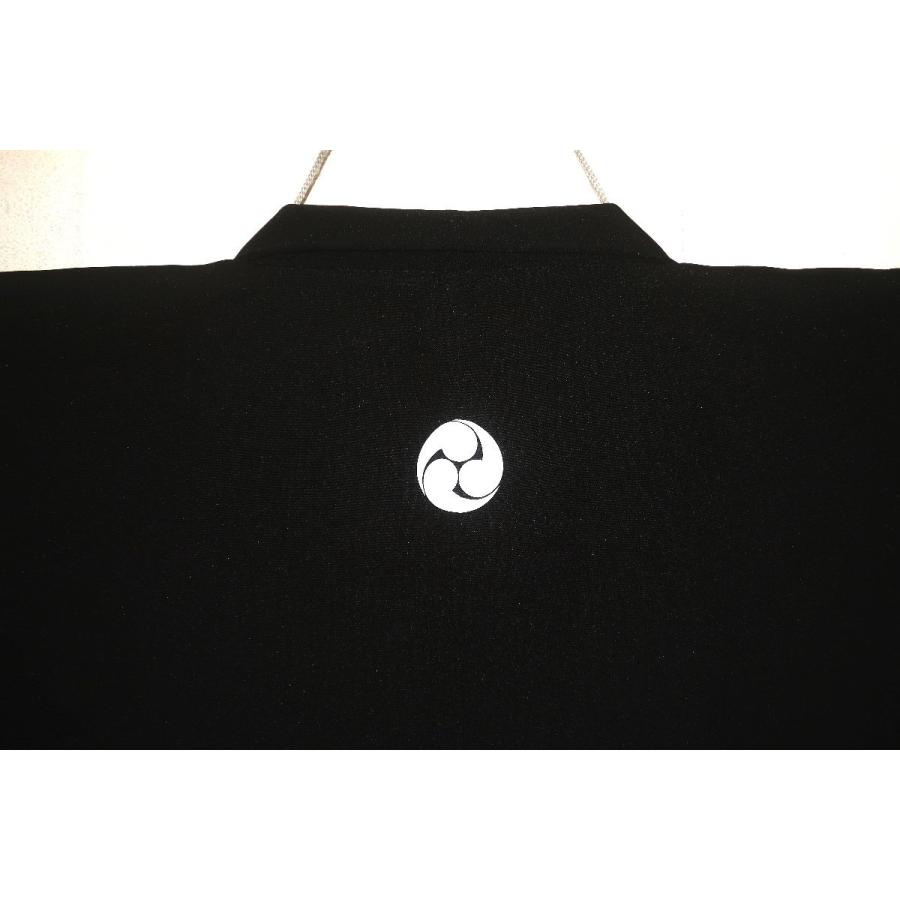 化繊平織上布 男の「いつもの羽織」黒紋付(４サイズ・M、L、LL、3L) 新企画 洗える単衣の羽織です どんな家紋も入れられます