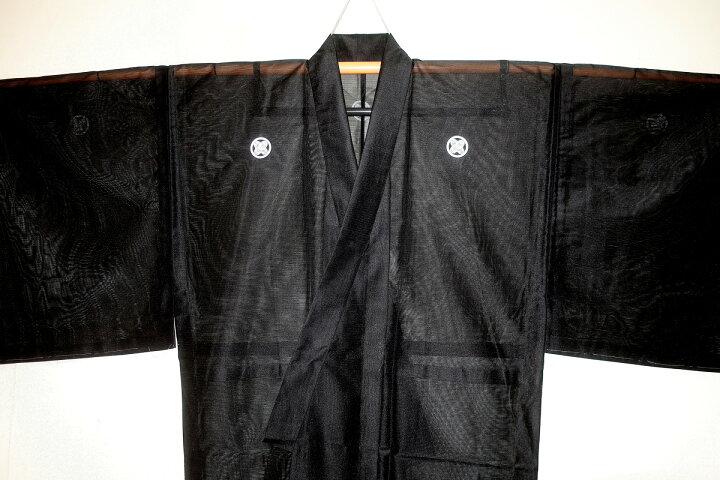 楽天市場】絽の紋付着物 夏の男性用洗える黒紋付の着物単衣 紋が入って 