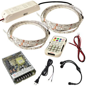 �yRGB 500cm×2�{�Z�b�g�z ��h��RGB�e�[�v���C�g12V+RF������+�Ή��A�_�v�^�[�t��
