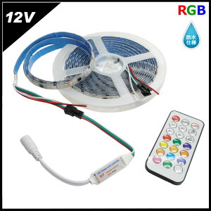 LEDe[vCg h RGB 12V 5m x[X RFRt 5050SMD 366[h