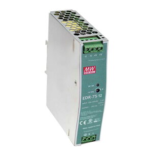 XCb`Od 12V 6.3A 75.6W 艻d DIN[Ή Meanwell EDR-75-12